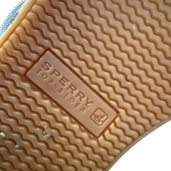 Sperry Top Sider White Black Bow Nautical Preppy Striped Flats Shoes 8.5 M - Picture 8 of 8